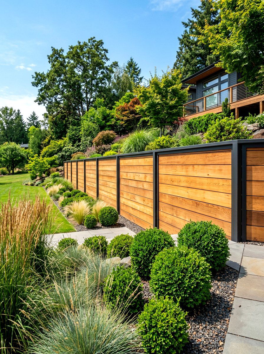Wood Panel Retaining Wall - 30 retaining wall flower bed ideas