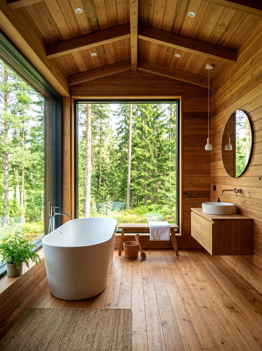 Wood Paneled Bathroom - 30 cocoon bath ideas