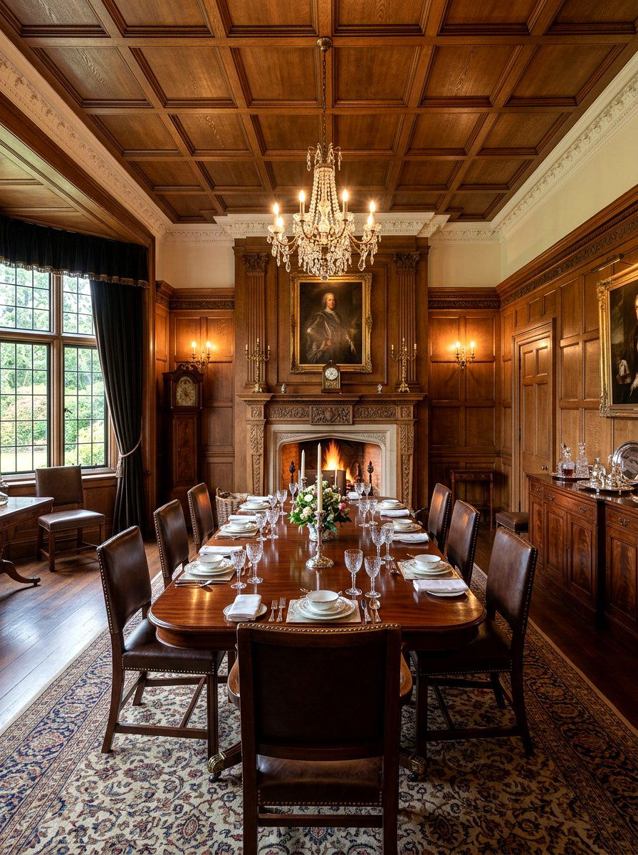 Wood Paneled Classic Dining - 30 dinner party hosting room ideas