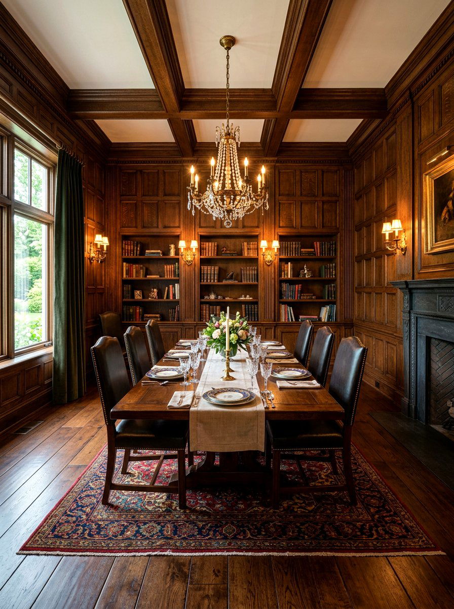 Wood Paneled Dining Room - 30 old money dining room decor ideas