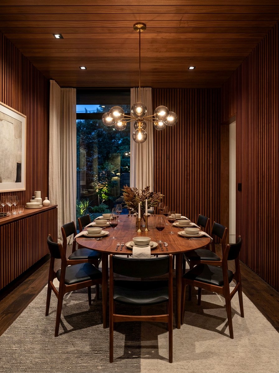 Wood Paneled Dining Room - 30 retro dining room ideas