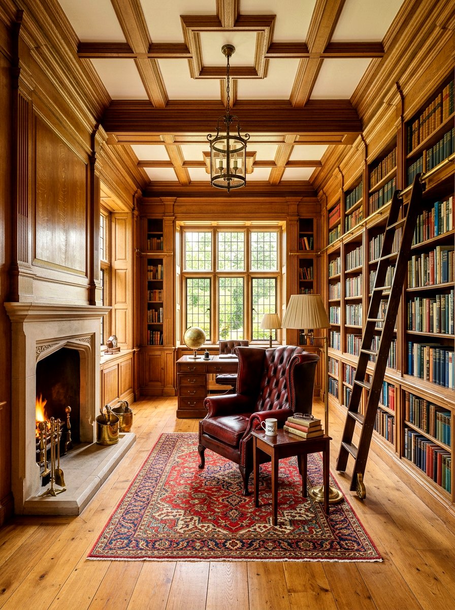 Wood Paneled Library - 30 home library wall ideas