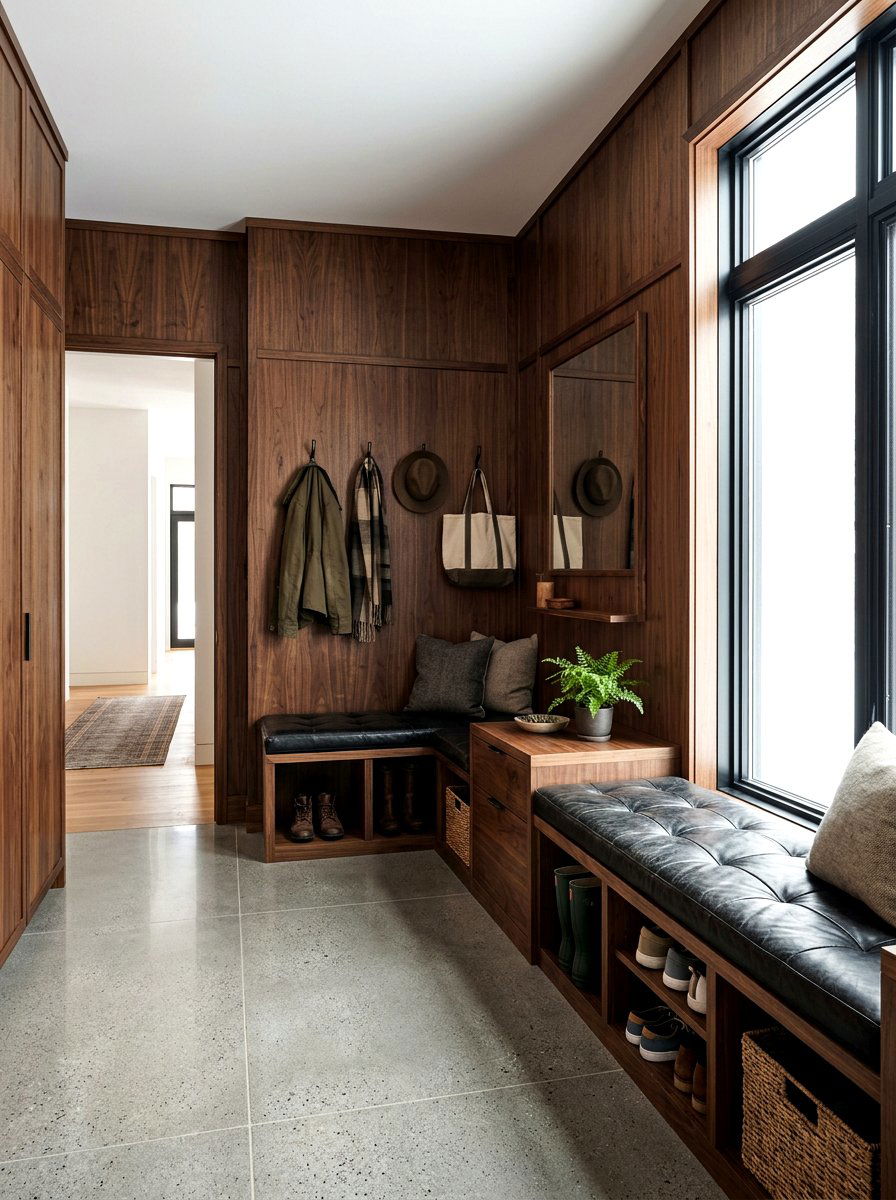 Wood Paneled Mudroom Walls - 30 moody mudroom ideas