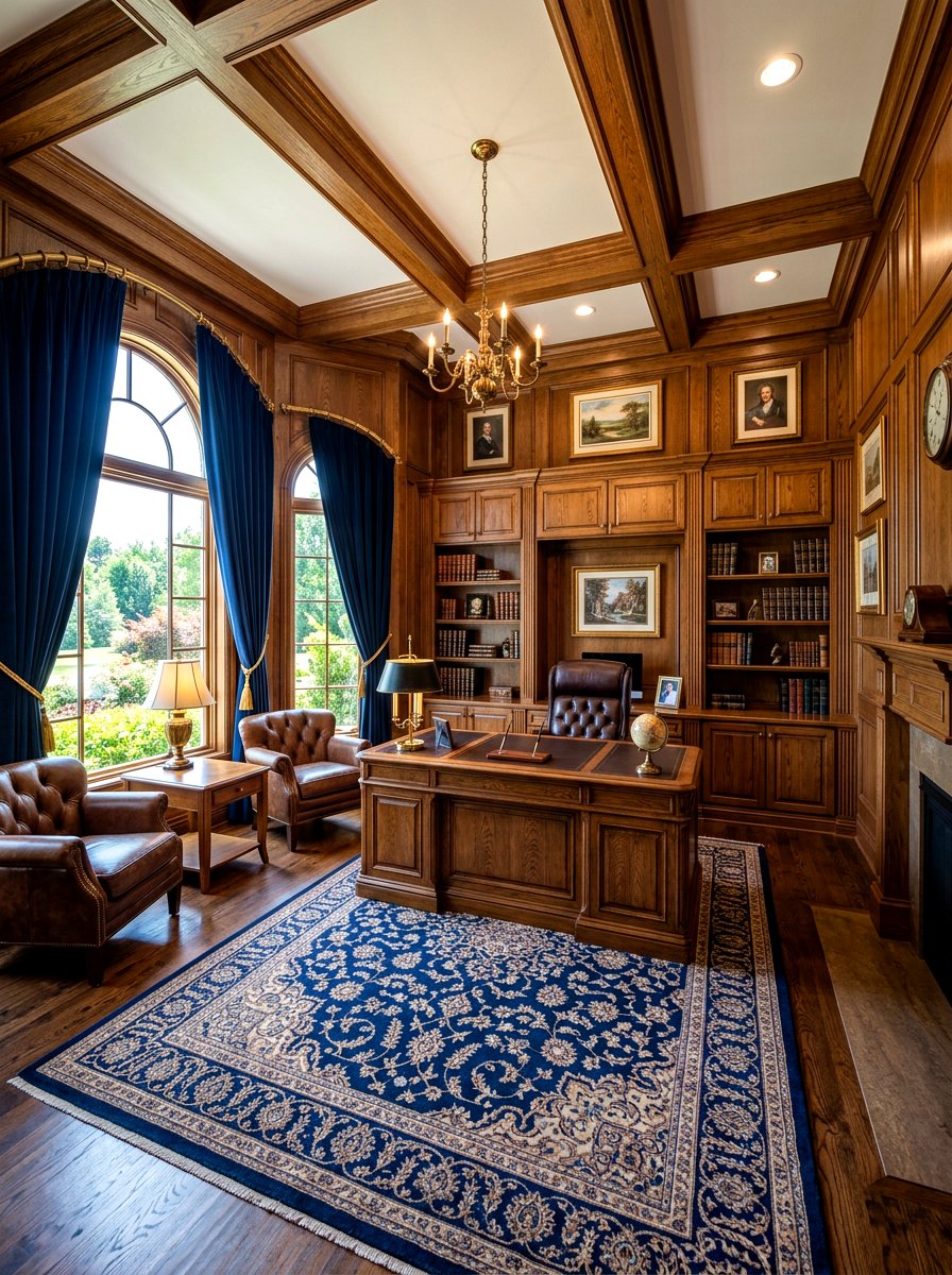 Wood Paneled Office - 30 masculine office ideas