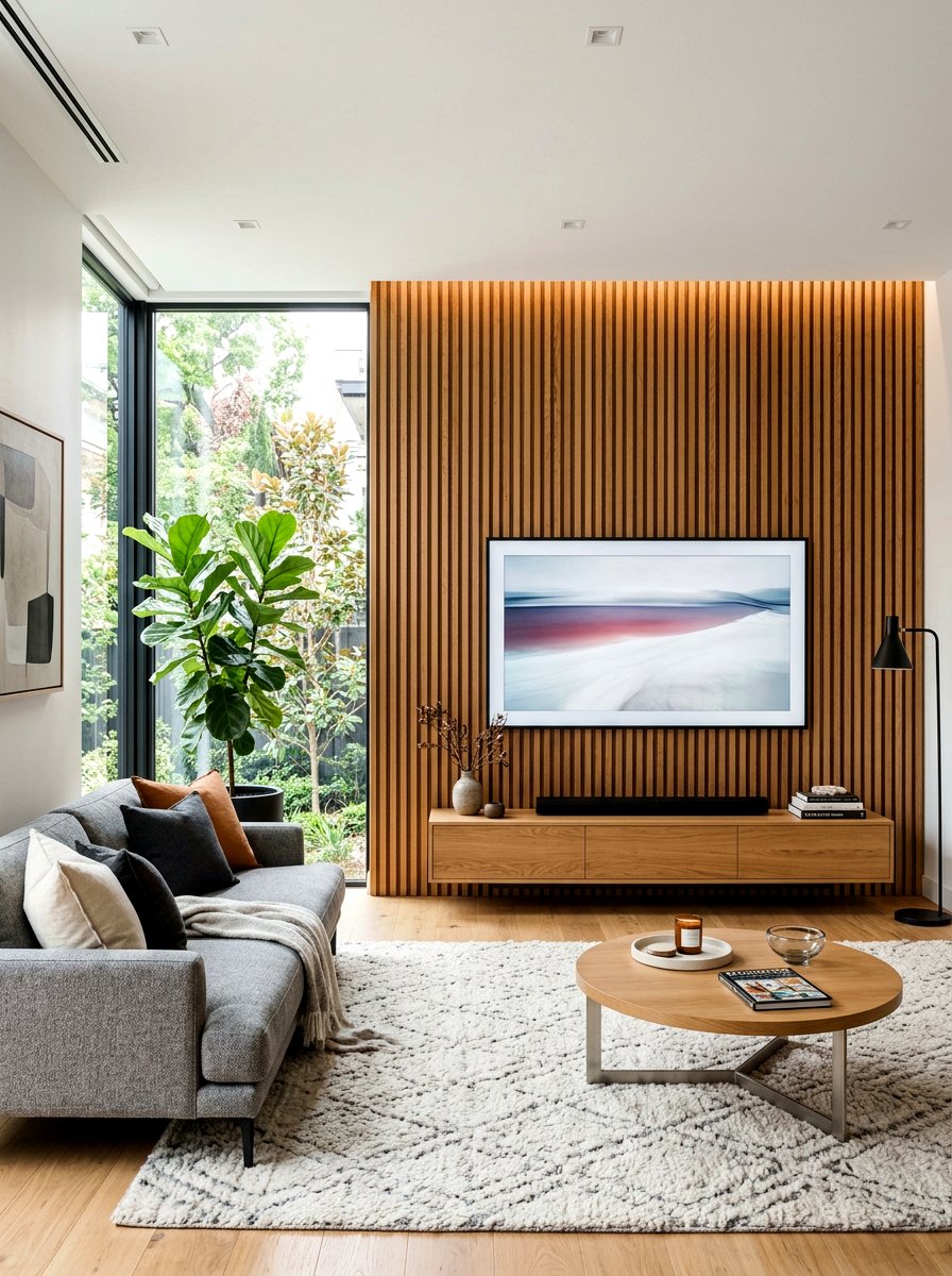 Wood Paneling - 30 elegant living room ideas