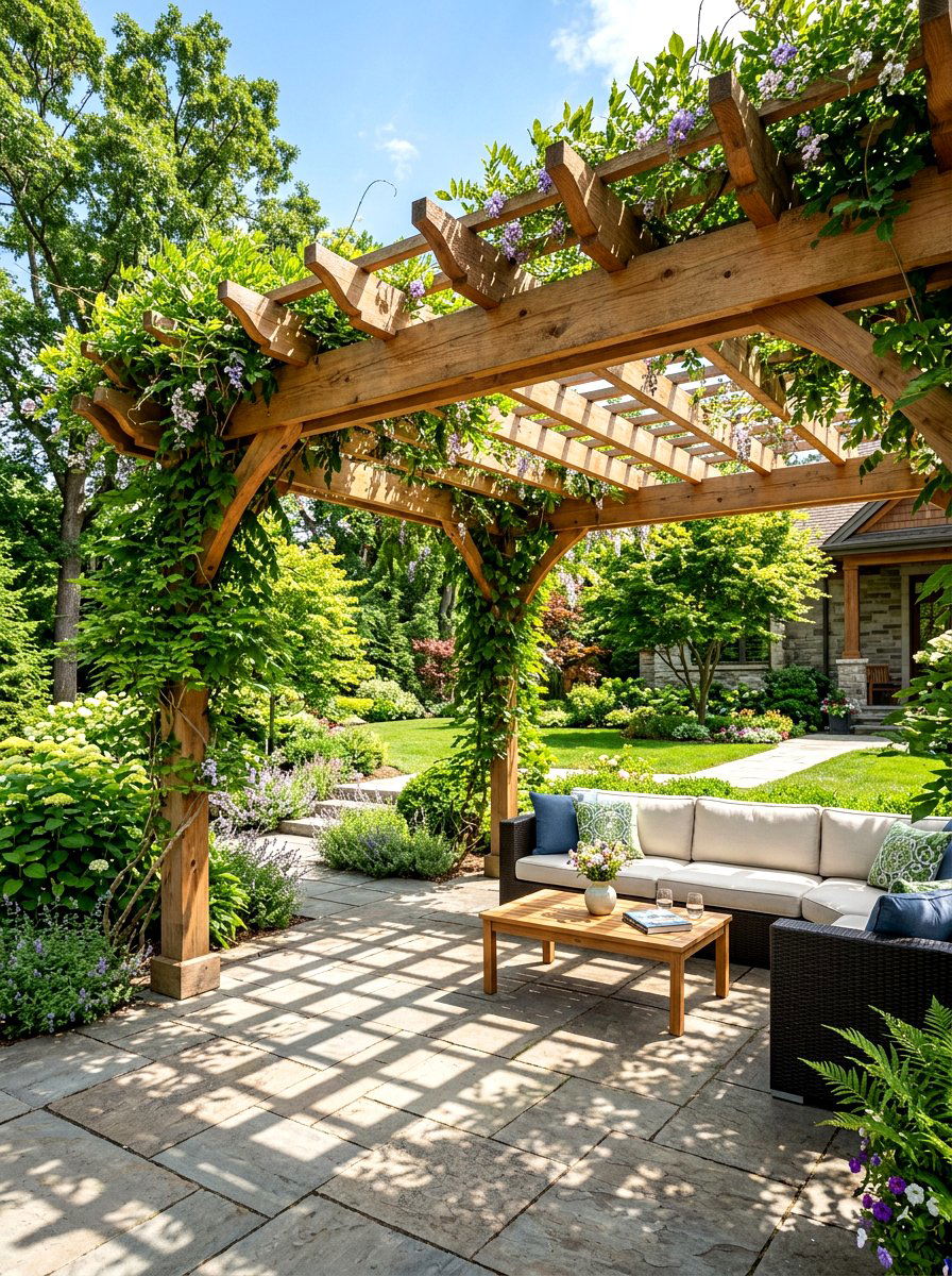 Wood Pergola - 30 home exterior ideas