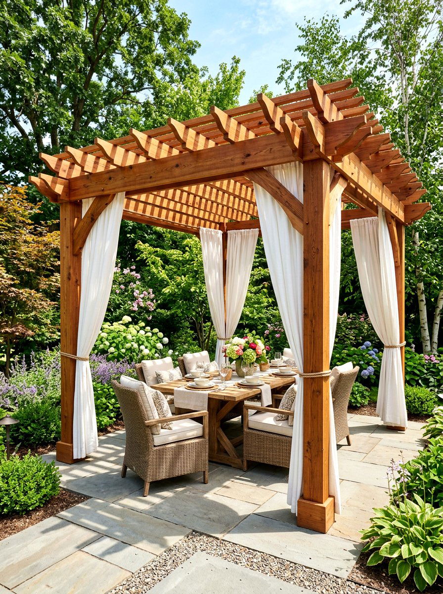 Wood Pergola - 30 Pinterest backyard makeover ideas
