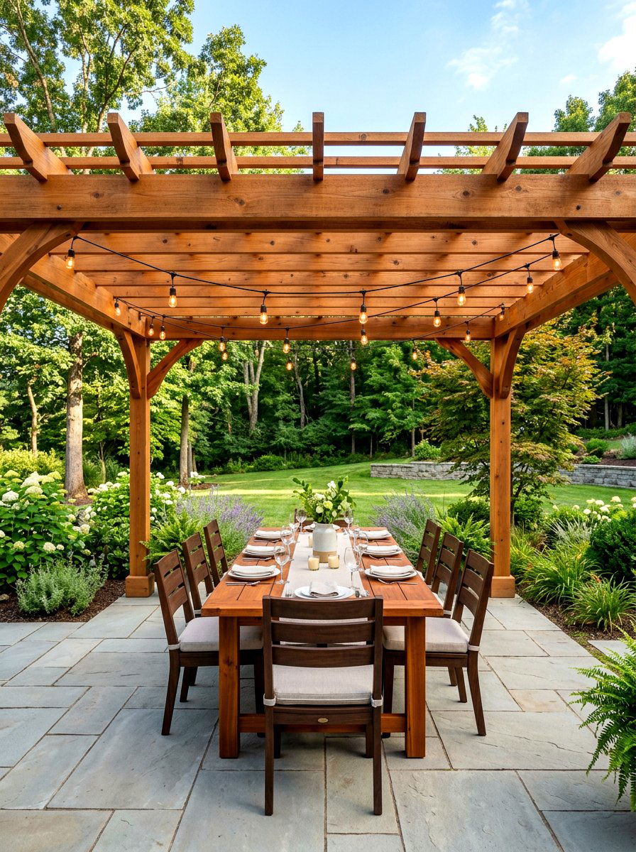 Wood Pergola Patio - 30 patio dining ideas