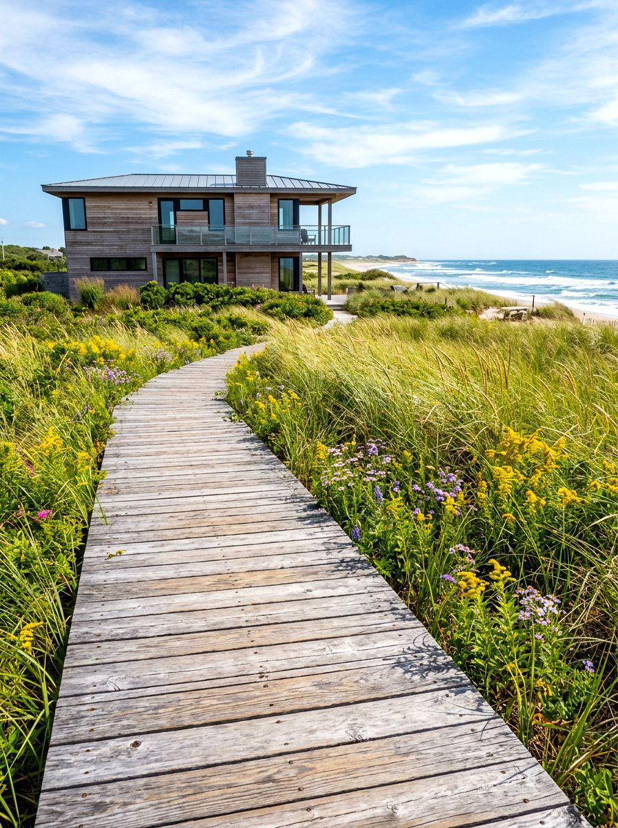 Wood Plank Boardwalk - 30 front yard walkway ideas