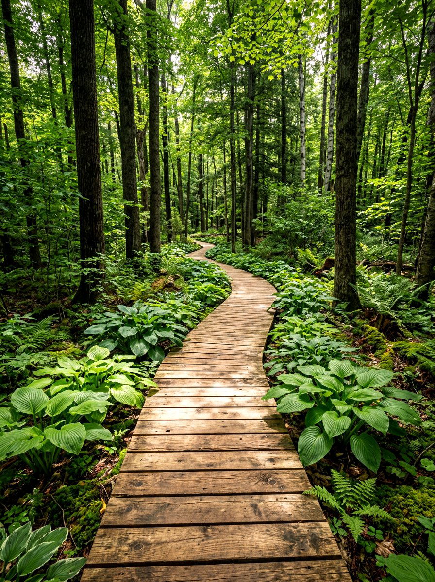 Wood Plank Garden Trail - 30 path through garden ideas