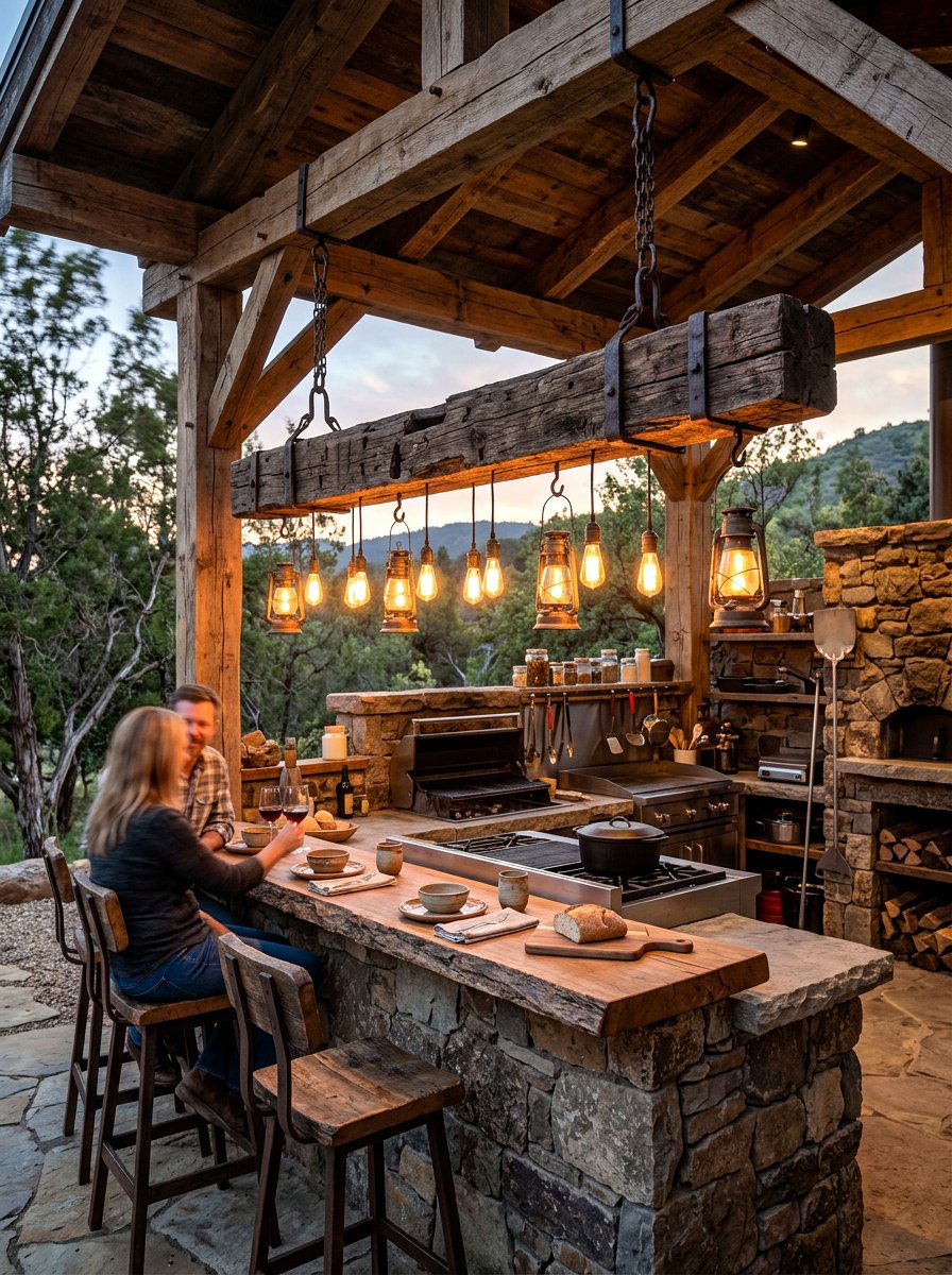 Wood Plank Rustic Chandelier - 30 outdoor chandelier ideas