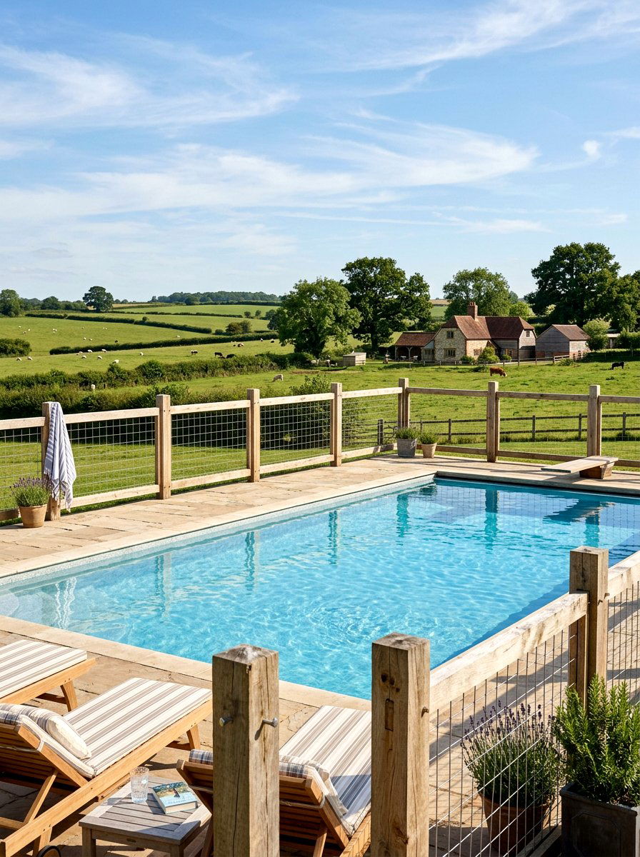 Wood Post And Wire Pool Fence - 30 pool fence ideas