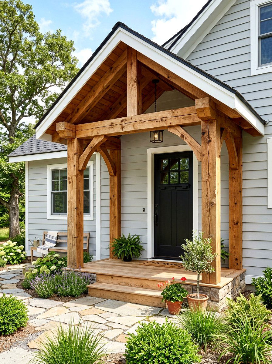 Wood Posts For Side Porch - 30 side entry curb appeal ideas