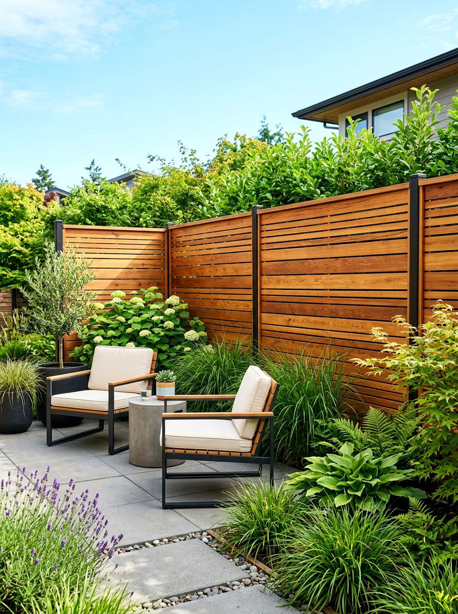 Wood Privacy Screen - 30 Pinterest backyard makeover ideas