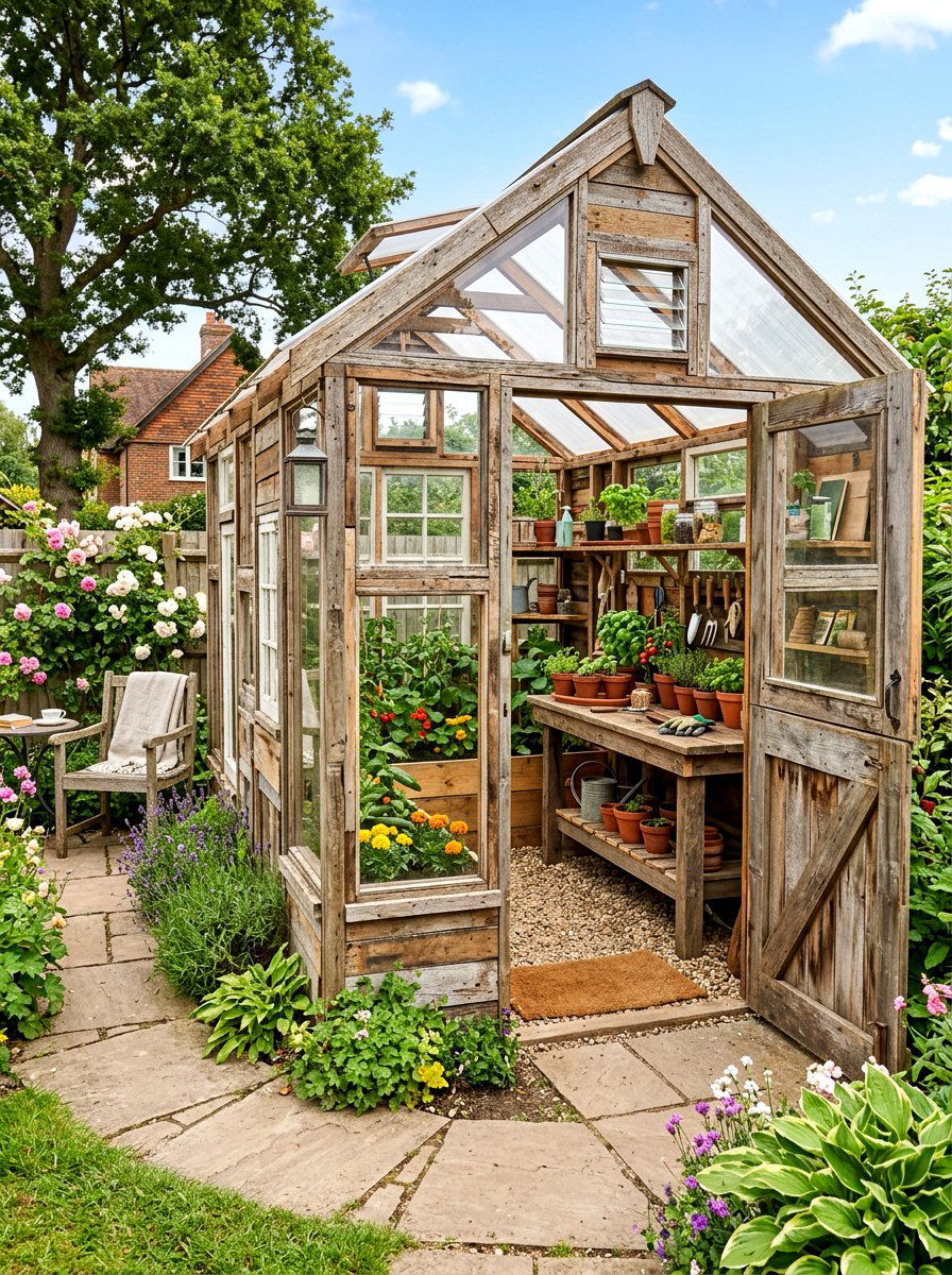 Wood Scrap Greenhouse - 30 budget greenhouse ideas