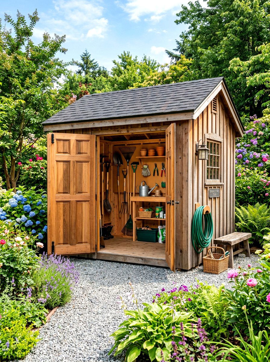 Wood Shed With Tool Storage - 30 wood storage shed ideas