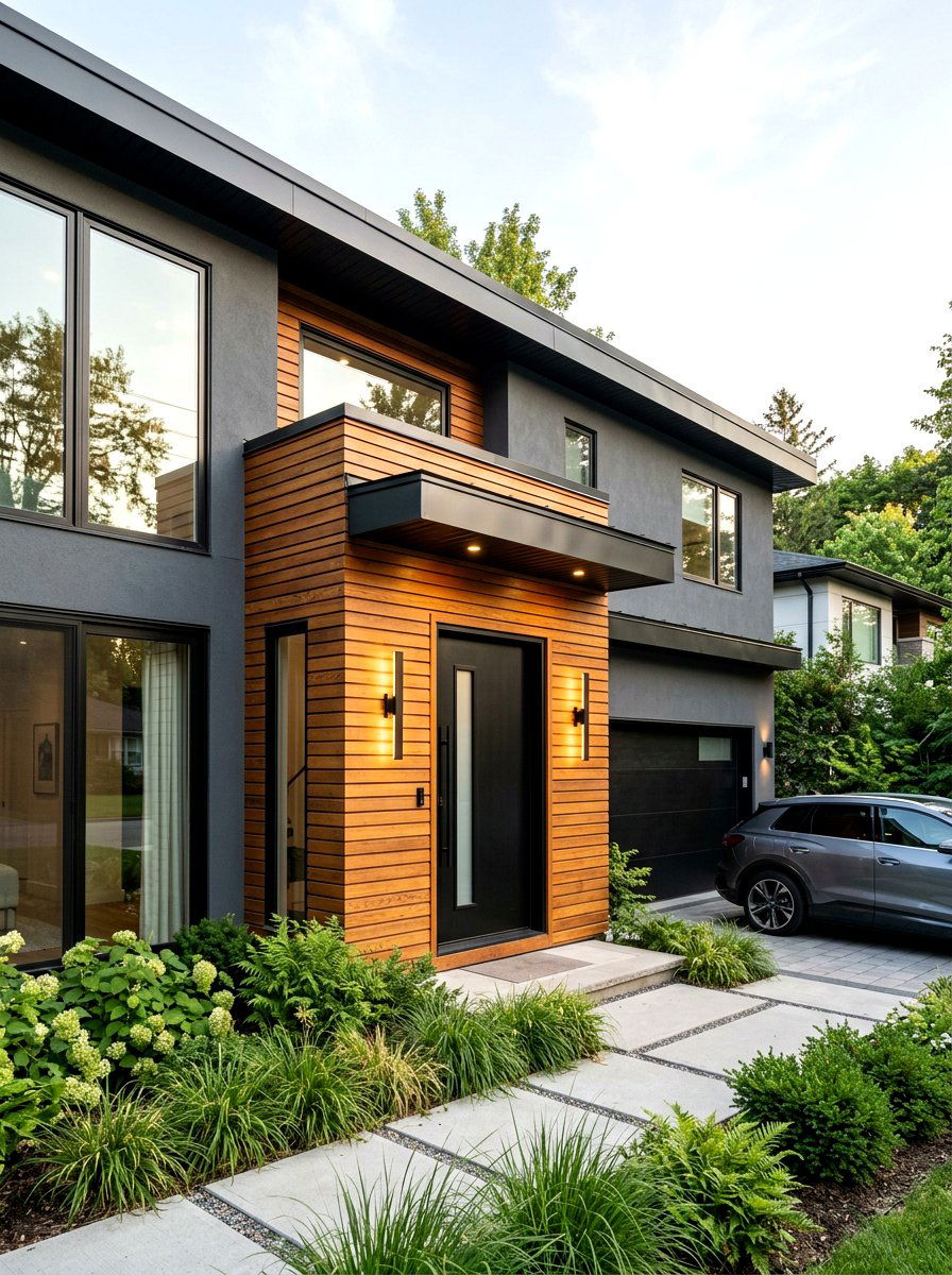 Wood Siding Accents - 30 front facade makeover ideas