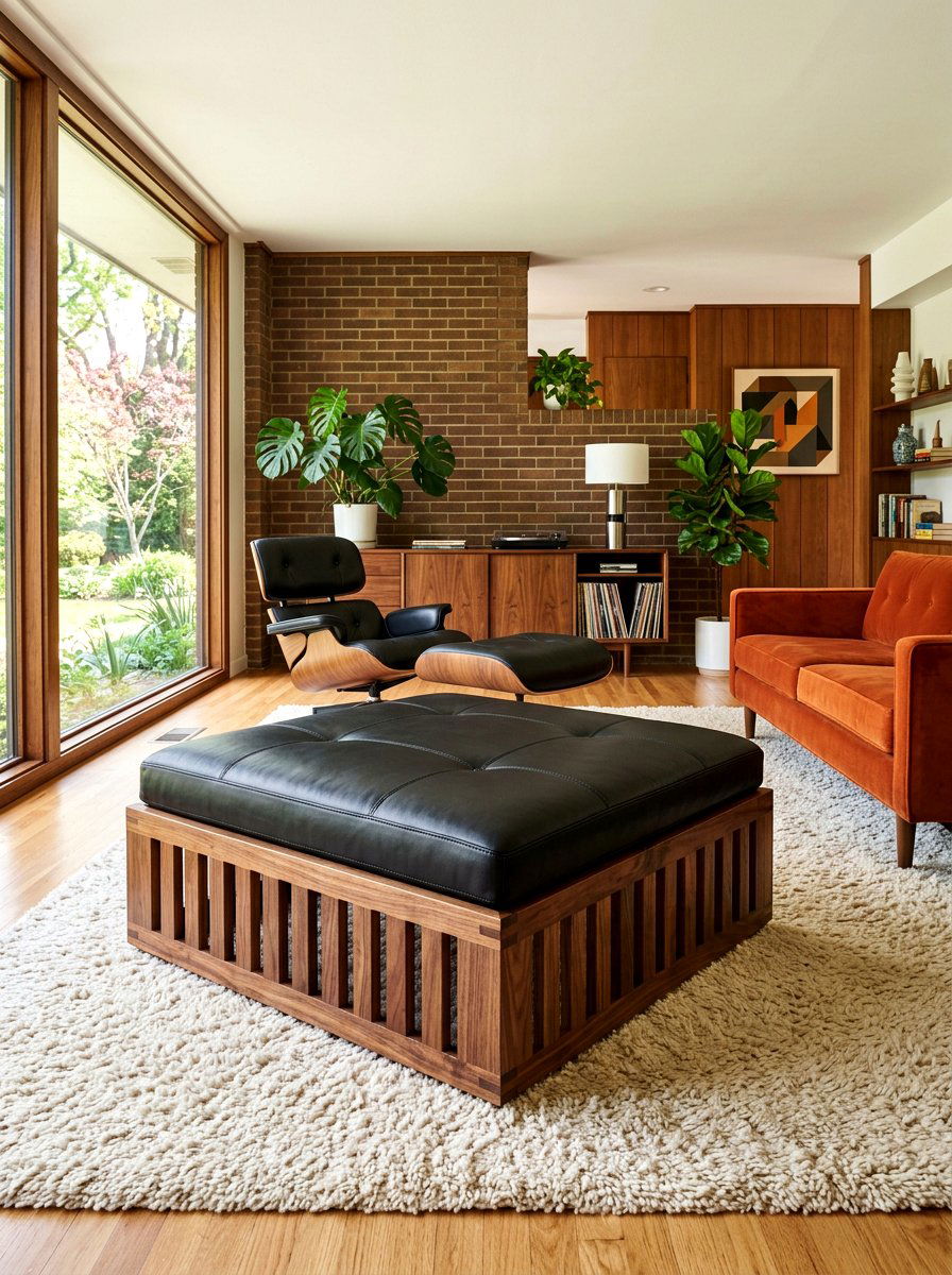 Wood Slat Base Oversized Ottoman - 30 oversized ottoman living room ideas