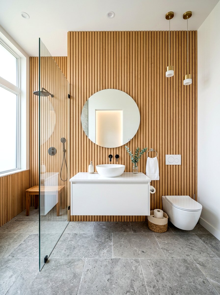 Wood Slat Bathroom - 30 luxury bathroom ideas