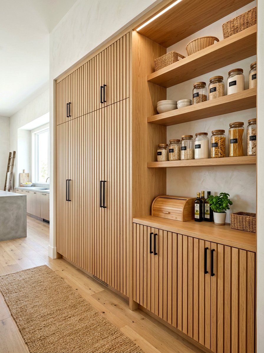 Wood Slat Pantry Cabinetry - 30 pantry scullery combo ideas