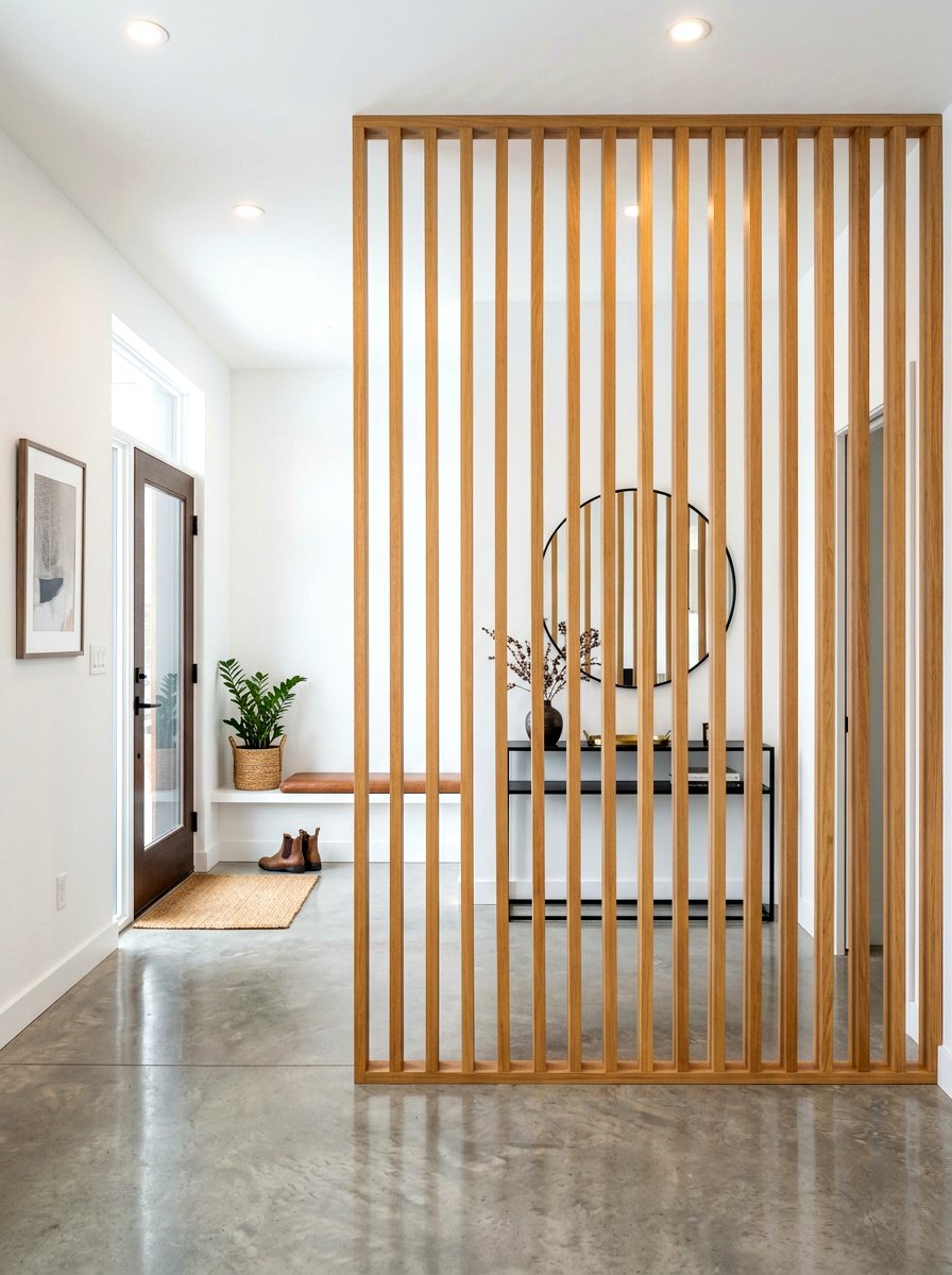 Wood Slat Room Divider - 30 freestanding screen divider ideas