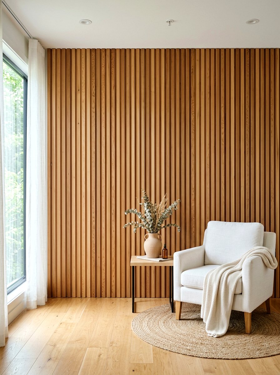 Wood Slat Wall - 30 mini spa room ideas