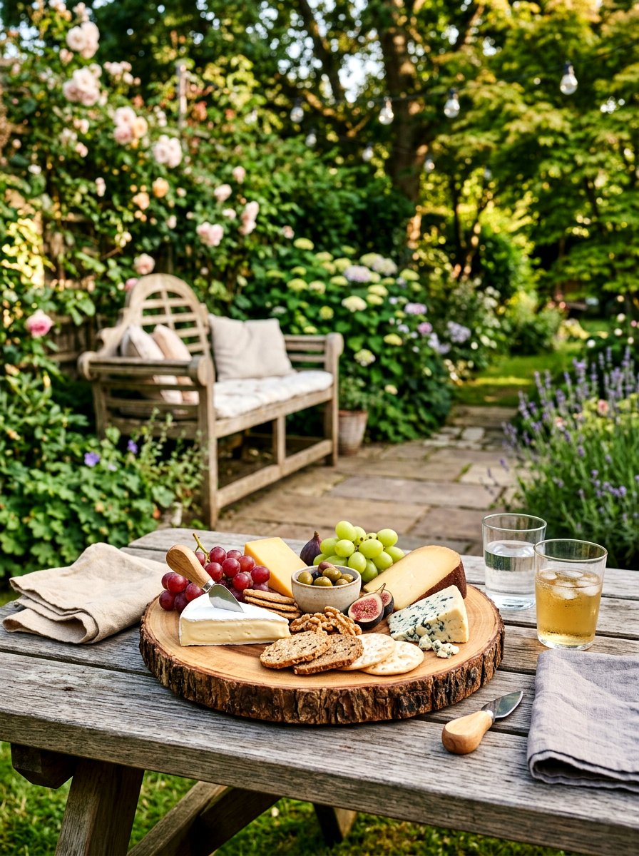 Wood Slice Serving Board - 30 picnic party decor ideas