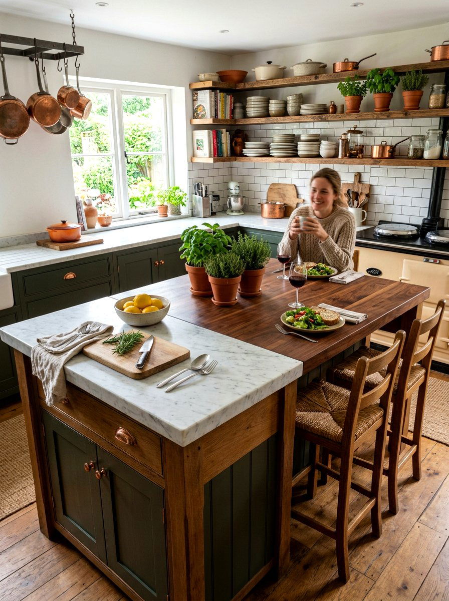 Wood Stone Mix - 30 slab stone kitchen ideas