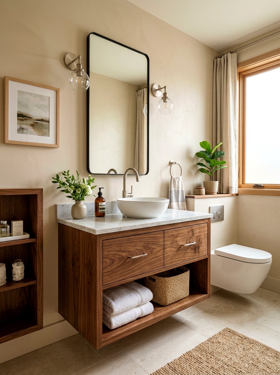 Wood Vanity Powder Room - 30 opulent powder room ideas