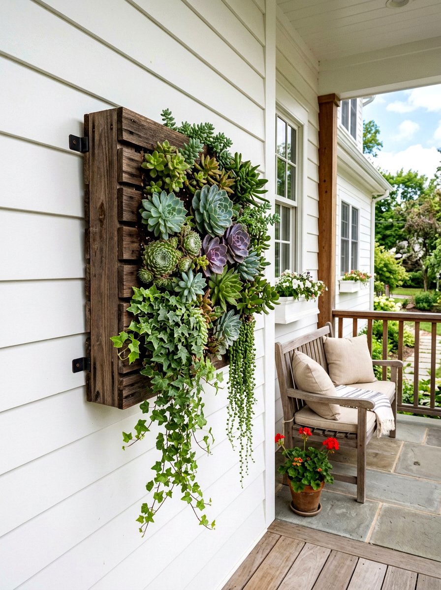 Wood Vertical Planter - 30 front porch spring refresh ideas