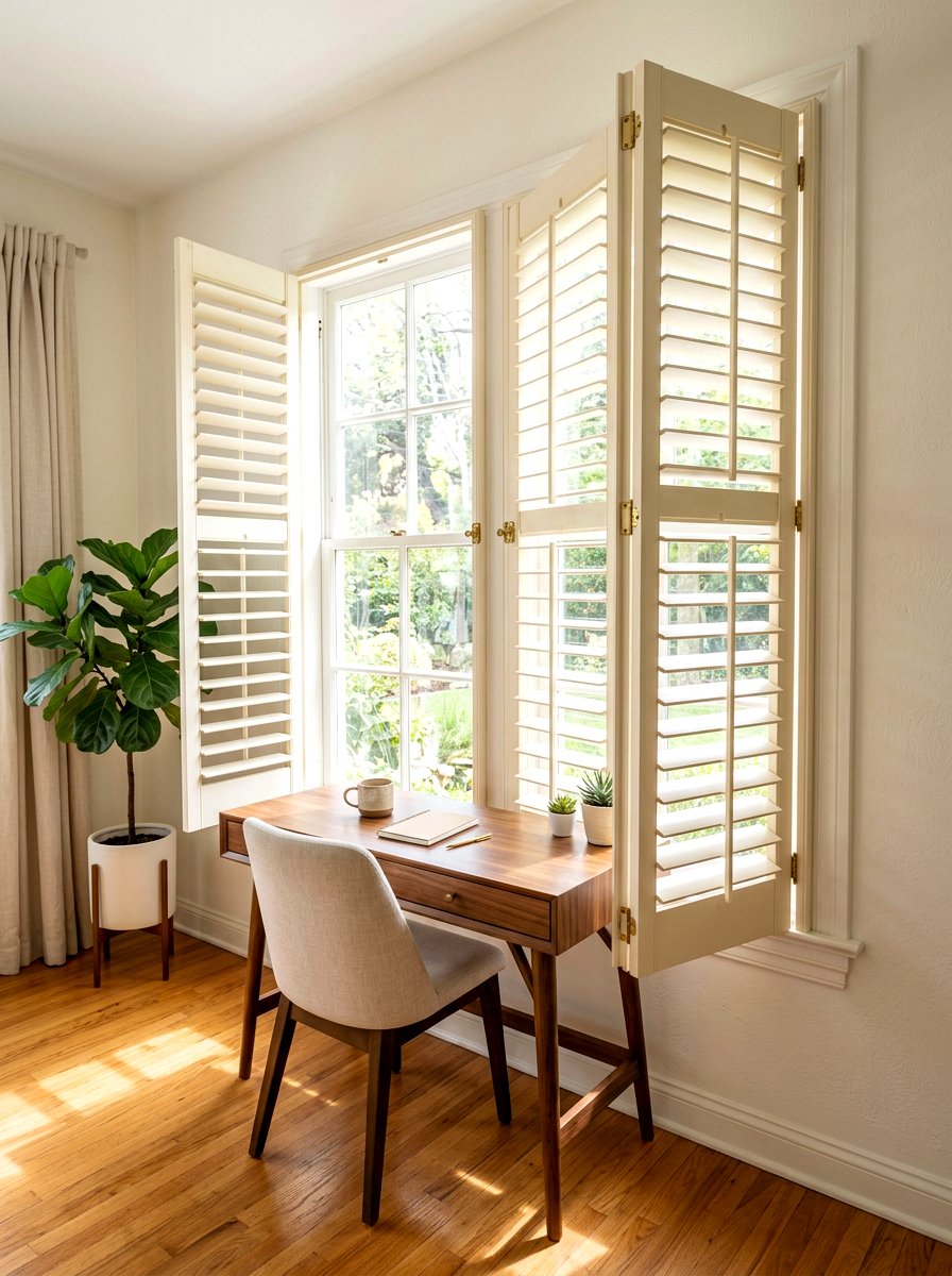 Wood Window Shutters - 30 English country bedroom decor ideas