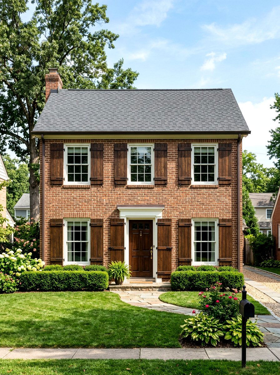 Wood Window Shutters - 30 front facade makeover ideas