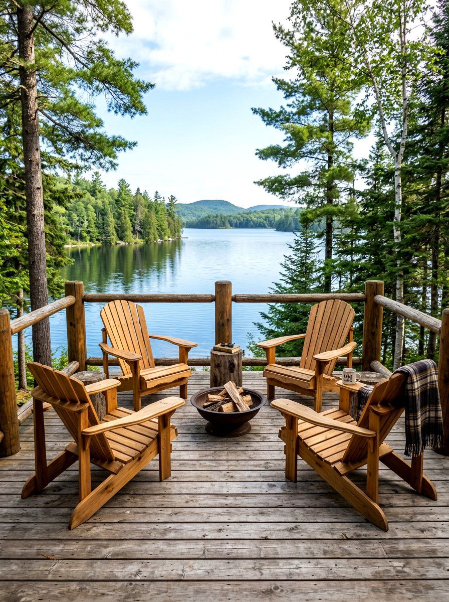 Wood adirondack chairs - 30 deck lounge furniture ideas