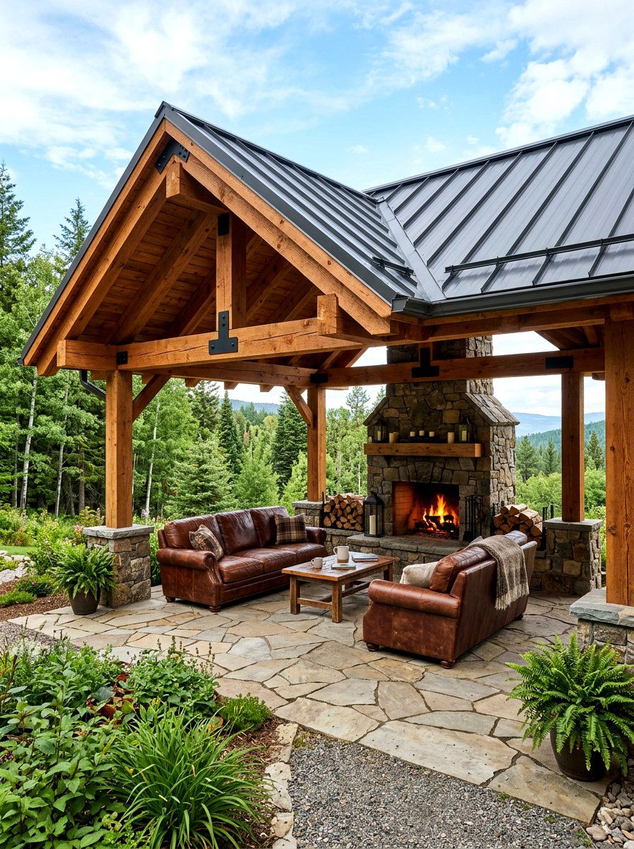 Wood and metal patio cover hybrid - 30 metal patio cover ideas