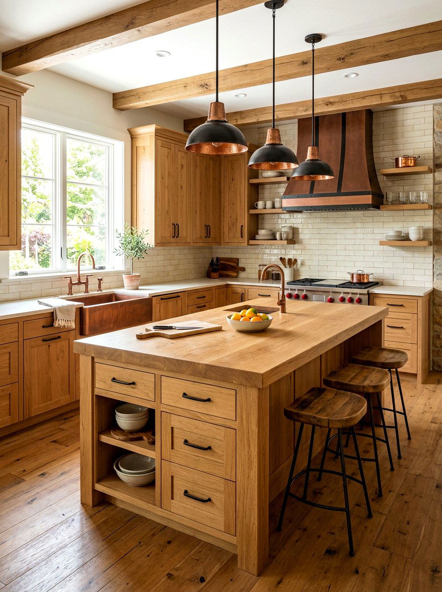 Wood and mixed metal kitchen - 30 mixed metal kitchen ideas