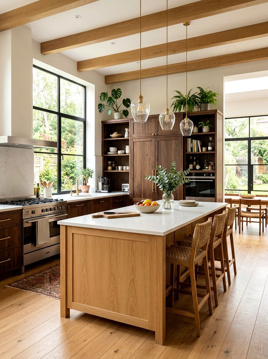 Wood and quartz kitchen - 30 quartz kitchen ideas