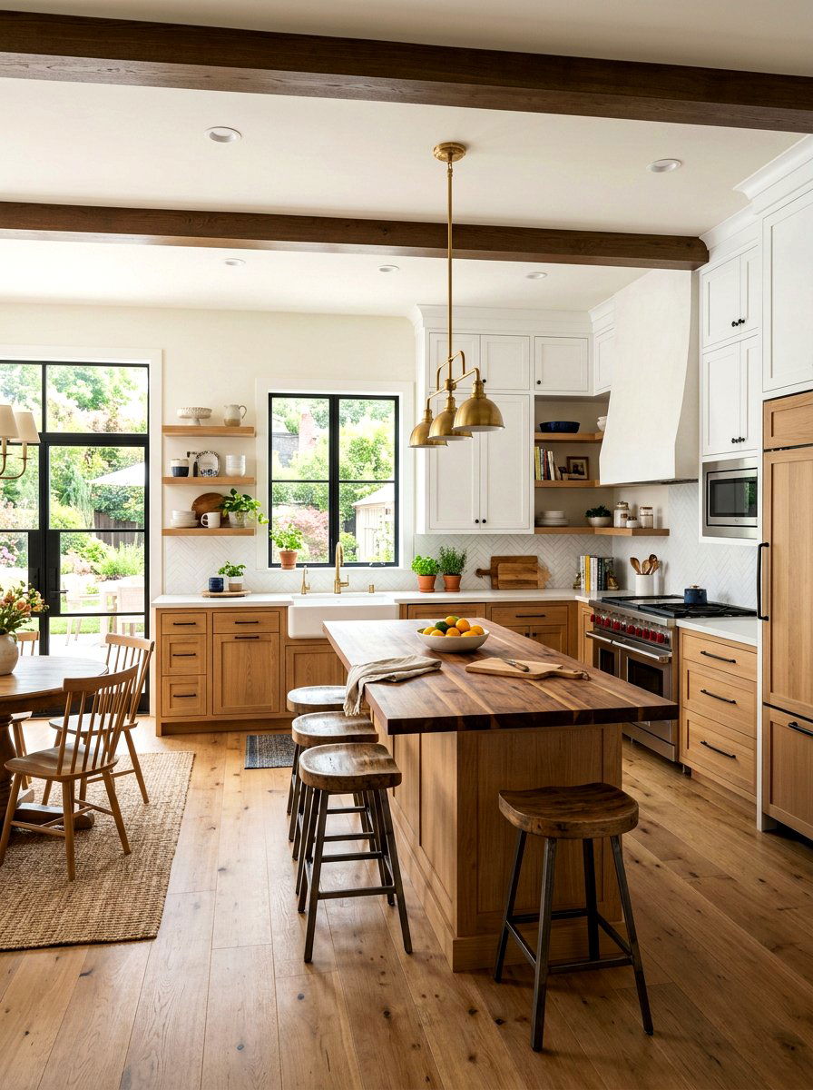 Wood and white kitchen cabinets - 30 two tone kitchen cabinet ideas