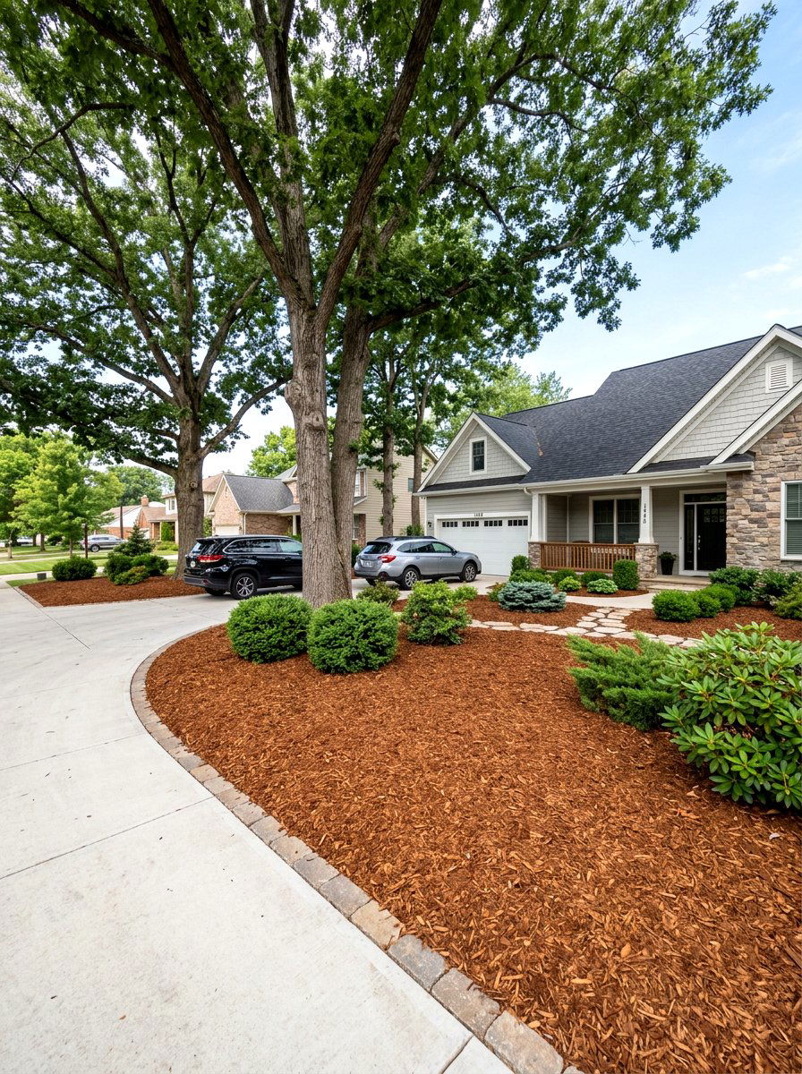 Wood chip ground cover - 30 low maintenance front yard ideas
