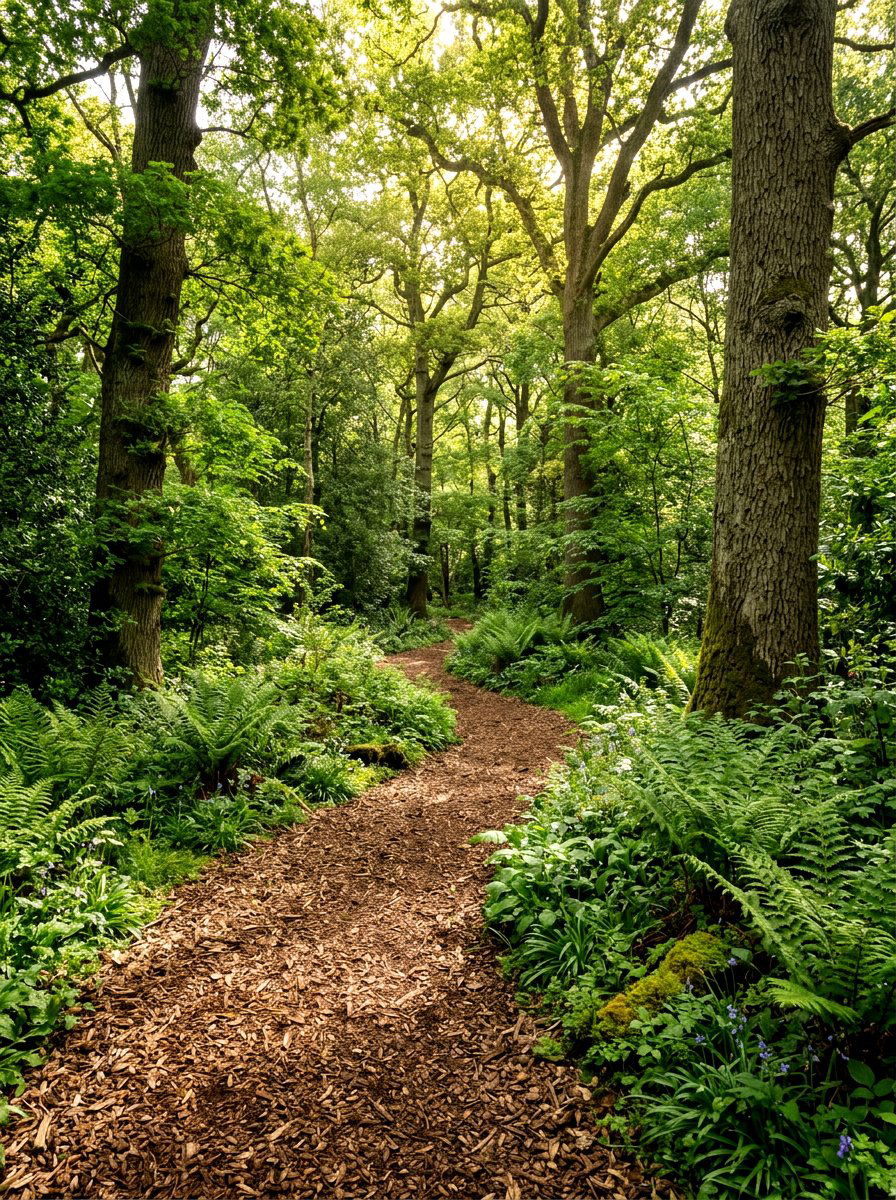 Wood chip path - 30 woodland path ideas
