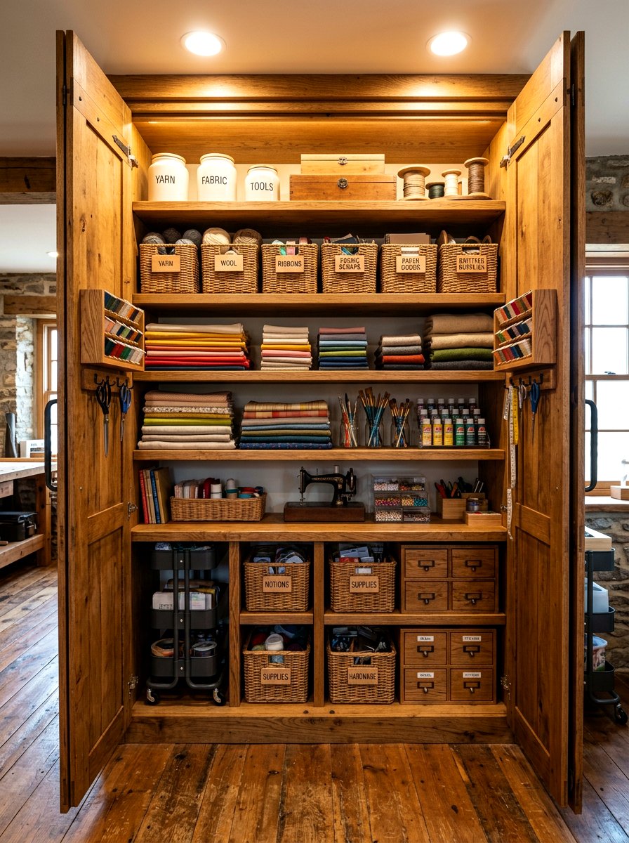 Wood craft closet - 30 craft closet ideas