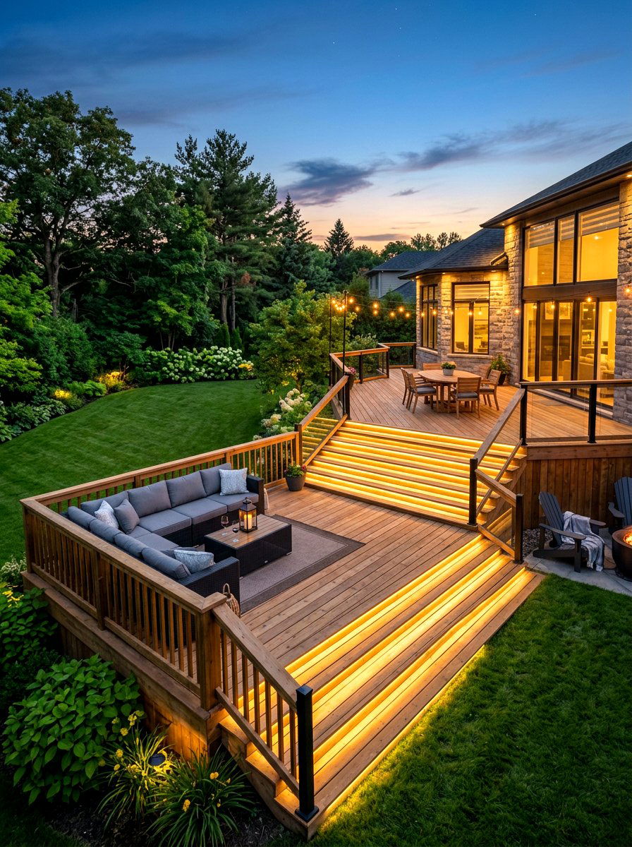Wood deck patio - 30 twilight patio decor ideas