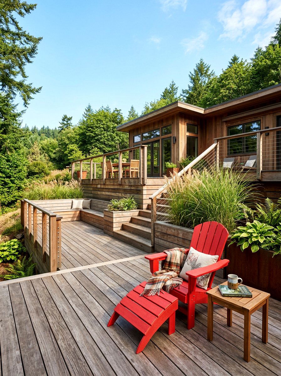 Wood deck retreat - 30 outdoor reading garden ideas
