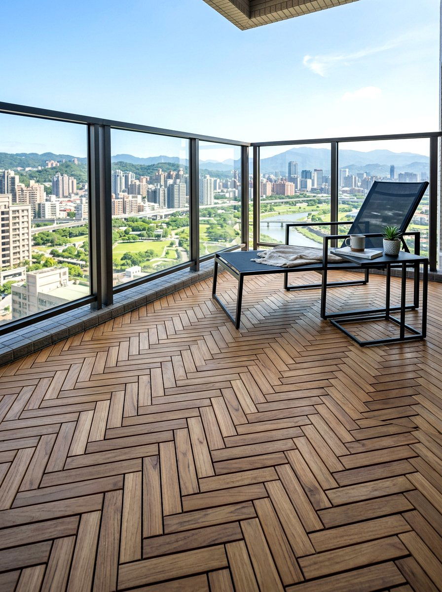 Wood deck tiles - 30 apartment deck ideas