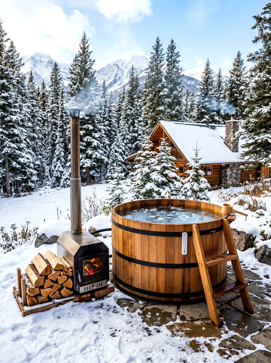 Wood fired cold plunge - 30 cold plunge backyard retreat ideas
