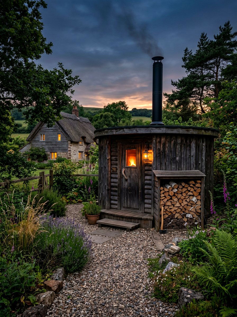 Wood fired outdoor sauna - 30 outdoor sauna backyard ideas aesthetic