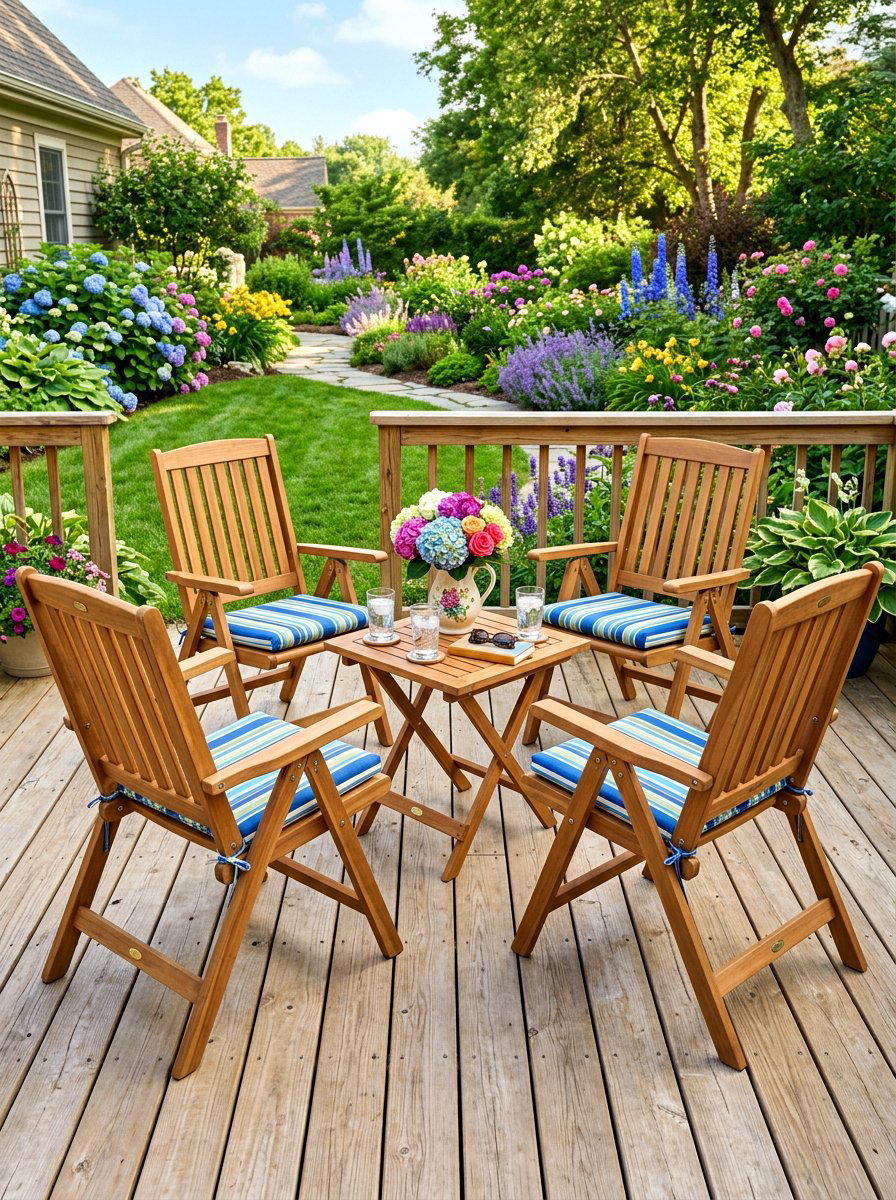 Wood folding deck chair - 30 deck lounge furniture ideas