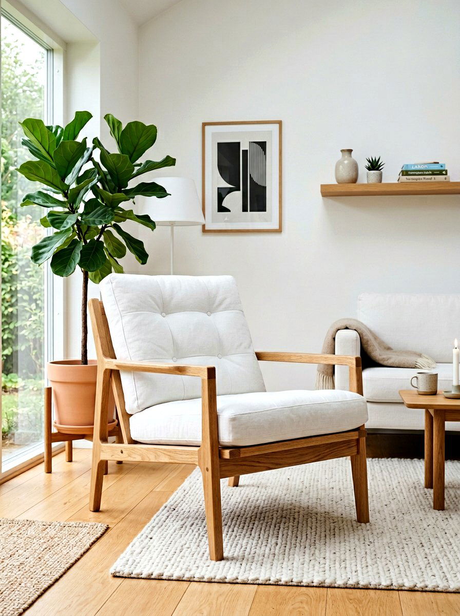 Wood frame armless chair - 30 armless chair living room ideas