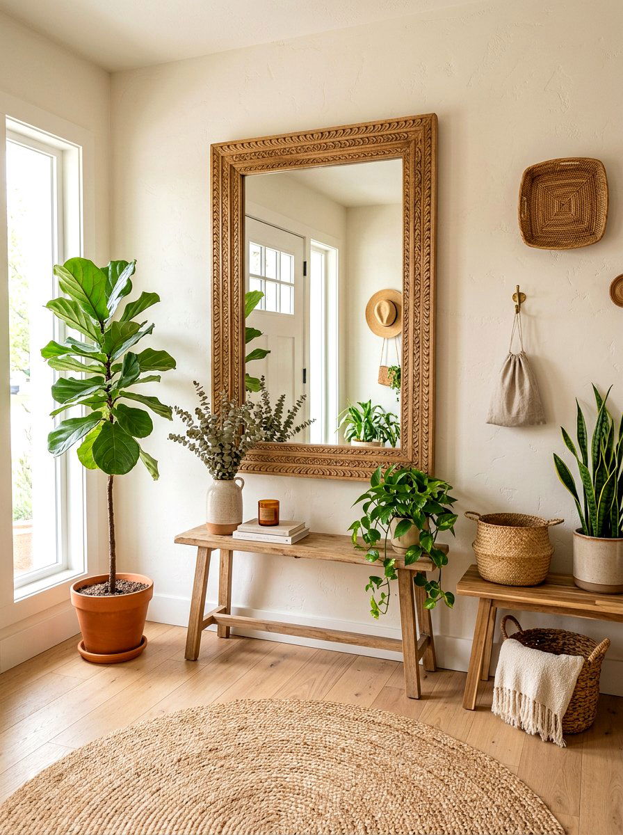 Wood frame mirror - 30 entry mirror ideas