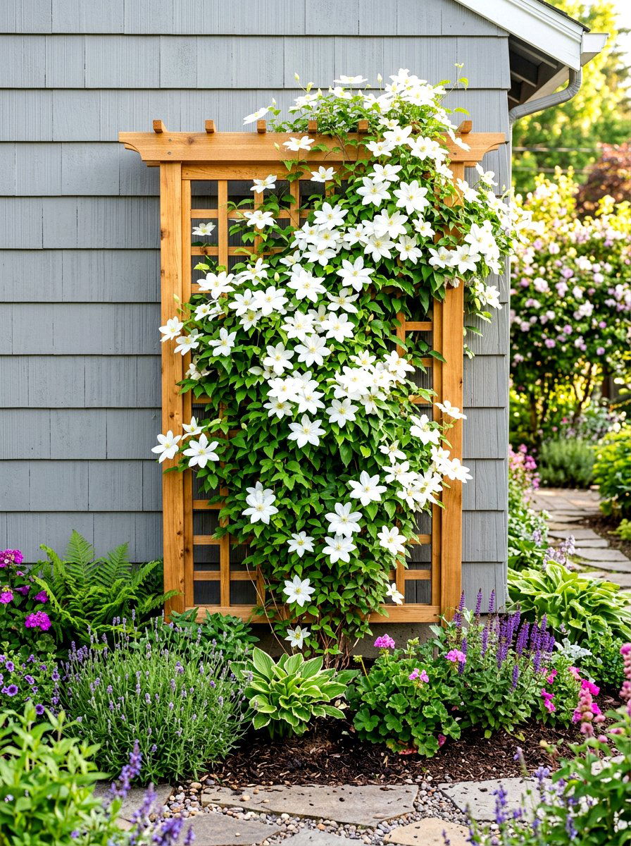 Wood garden trellis - 30 simple curb appeal ideas
