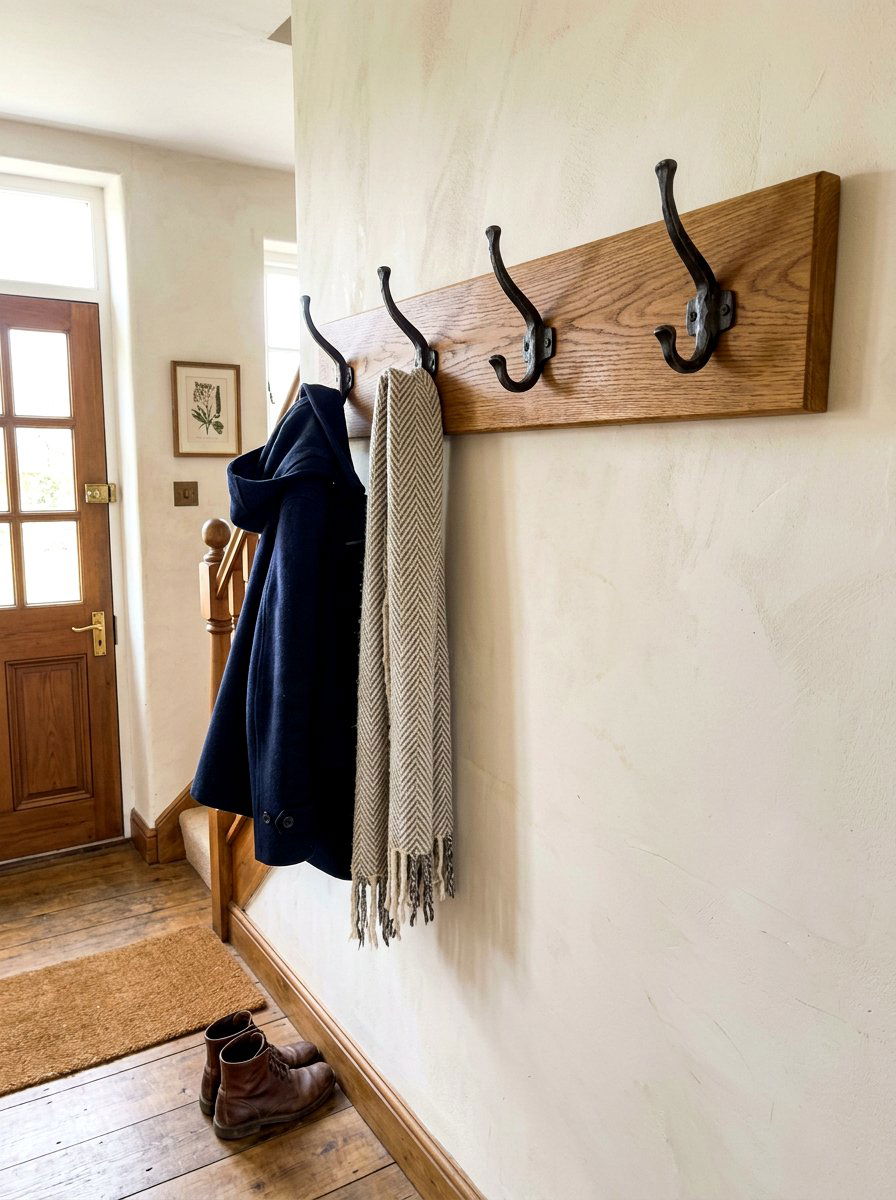 Wood hook rack - 30 drop zone shelf ideas